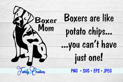 Boxer Mom SVG Family Creations 