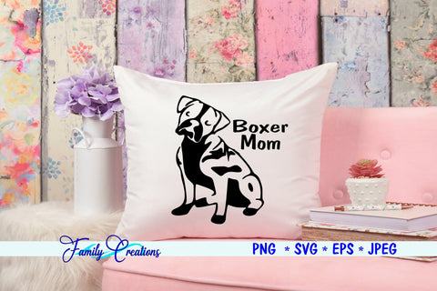 Boxer Mom SVG Family Creations 