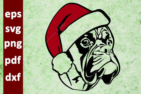 Boxer Santa Hat Cut File Clipart PNG SVG EPS DXF PDF SVG nikola 