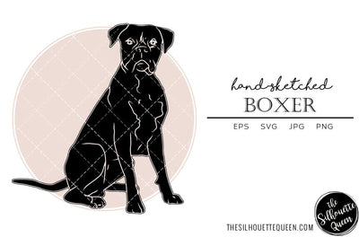 Boxer Sketch SVG Loveleen Kaur 