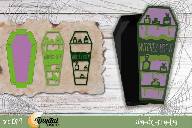 Boxes coffins Halloween SVG. Halloween design SVG. 3D Paper Evgenyia Guschina 