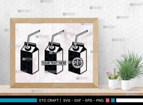 Boxes For Milk And Juice Monogram, Boxes For Milk And Juice Silhouette, Milk And Juice Box SVG, Juice Box Svg, Boxes Milk Svg, Milk Box Svg, Milk Box Bundle, SB00460 SVG ETC Craft 