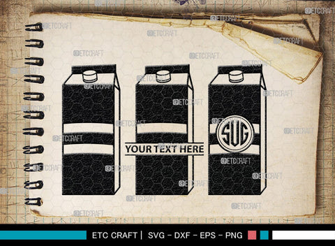 Boxes For Milk And Juice Monogram, Boxes For Milk And Juice Silhouette, Milk And Juice Box SVG, Juice Box Svg, Boxes Milk Svg, Milk Box Svg, Milk Box Bundle, SB00460 SVG ETC Craft 