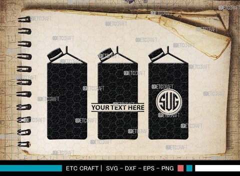 Boxes For Milk And Juice Monogram, Boxes For Milk And Juice Silhouette, Milk And Juice Box SVG, Juice Box Svg, Boxes Milk Svg, Milk Box Svg, Milk Box Bundle, SB00460 SVG ETC Craft 