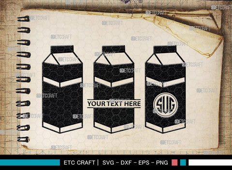 Boxes For Milk And Juice Monogram, Boxes For Milk And Juice Silhouette, Milk And Juice Box SVG, Juice Box Svg, Boxes Milk Svg, Milk Box Svg, Milk Box Bundle, SB00460 SVG ETC Craft 