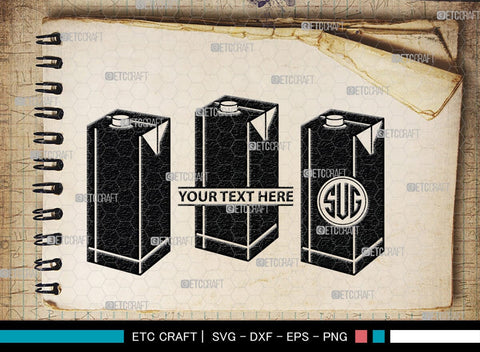 Boxes For Milk And Juice Monogram, Boxes For Milk And Juice Silhouette, Milk And Juice Box SVG, Juice Box Svg, Boxes Milk Svg, Milk Box Svg, Milk Box Bundle, SB00460 SVG ETC Craft 