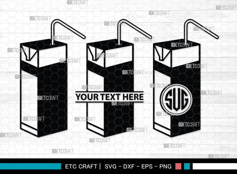 Boxes For Milk And Juice Monogram, Boxes For Milk And Juice Silhouette, Milk And Juice Box SVG, Juice Box Svg, Boxes Milk Svg, Milk Box Svg, Milk Box Bundle, SB00460 SVG ETC Craft 
