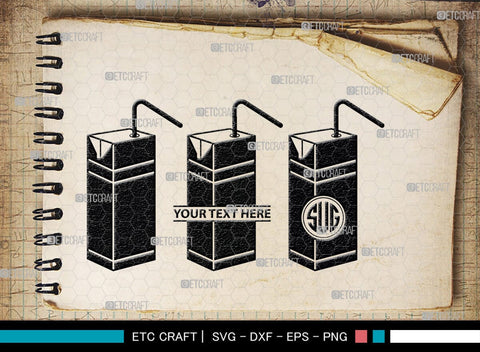 Boxes For Milk And Juice Monogram, Boxes For Milk And Juice Silhouette, Milk And Juice Box SVG, Juice Box Svg, Boxes Milk Svg, Milk Box Svg, Milk Box Bundle, SB00460 SVG ETC Craft 