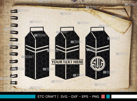 Boxes For Milk And Juice Monogram, Boxes For Milk And Juice Silhouette, Milk And Juice Box SVG, Juice Box Svg, Boxes Milk Svg, Milk Box Svg, Milk Box Bundle, SB00460 SVG ETC Craft 