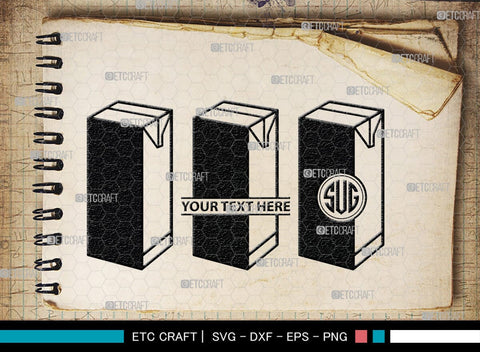 Boxes For Milk And Juice Monogram, Boxes For Milk And Juice Silhouette, Milk And Juice Box SVG, Juice Box Svg, Boxes Milk Svg, Milk Box Svg, Milk Box Bundle, SB00460 SVG ETC Craft 