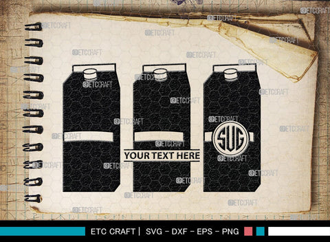 Boxes For Milk And Juice Monogram, Boxes For Milk And Juice Silhouette, Milk And Juice Box SVG, Juice Box Svg, Boxes Milk Svg, Milk Box Svg, Milk Box Bundle, SB00460 SVG ETC Craft 