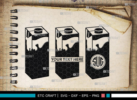 Boxes For Milk And Juice Monogram, Boxes For Milk And Juice Silhouette, Milk And Juice Box SVG, Juice Box Svg, Boxes Milk Svg, Milk Box Svg, Milk Box Bundle, SB00460 SVG ETC Craft 