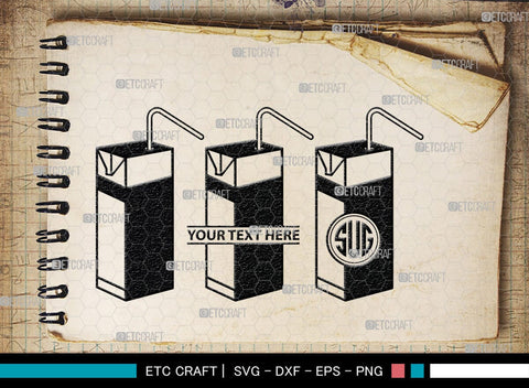 Boxes For Milk And Juice Monogram, Boxes For Milk And Juice Silhouette, Milk And Juice Box SVG, Juice Box Svg, Boxes Milk Svg, Milk Box Svg, Milk Box Bundle, SB00460 SVG ETC Craft 