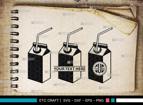 Boxes For Milk And Juice Monogram, Boxes For Milk And Juice Silhouette, Milk And Juice Box SVG, Juice Box Svg, Boxes Milk Svg, Milk Box Svg, Milk Box Bundle, SB00460 SVG ETC Craft 