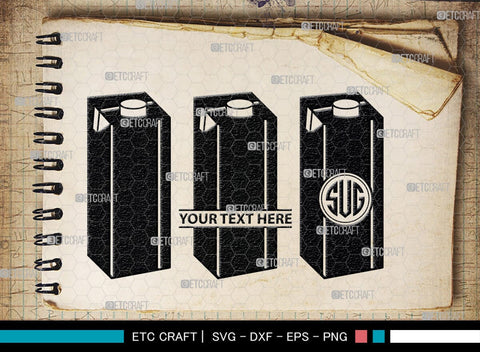 Boxes For Milk And Juice Monogram, Boxes For Milk And Juice Silhouette, Milk And Juice Box SVG, Juice Box Svg, Boxes Milk Svg, Milk Box Svg, Milk Box Bundle, SB00460 SVG ETC Craft 