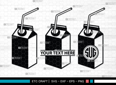 Boxes For Milk And Juice Monogram, Boxes For Milk And Juice Silhouette, Milk And Juice Box SVG, Juice Box Svg, Boxes Milk Svg, Milk Box Svg, Milk Box Bundle, SB00460 SVG ETC Craft 