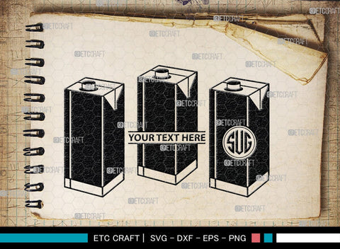 Boxes For Milk And Juice Monogram, Boxes For Milk And Juice Silhouette, Milk And Juice Box SVG, Juice Box Svg, Boxes Milk Svg, Milk Box Svg, Milk Box Bundle, SB00460 SVG ETC Craft 