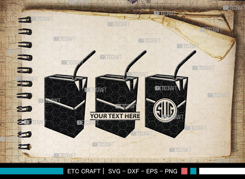 Boxes For Milk And Juice Monogram, Boxes For Milk And Juice Silhouette, Milk And Juice Box SVG, Juice Box Svg, Boxes Milk Svg, Milk Box Svg, Milk Box Bundle, SB00460 SVG ETC Craft 