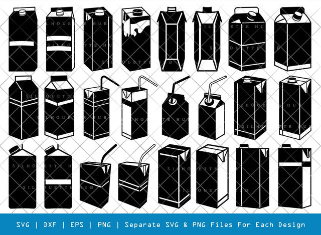 Boxes For Milk And Juice SVG Cut Files | Milk And Juice Box Silhouette | Juice Box Svg | Boxes Milk Svg | Milk Box Svg | Milk Box Bundle SVG ETC Craft 