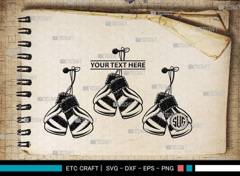 Boxing Gloves monogram, Boxing Gloves Silhouette, Sport Gloves Svg, Boxing Svg, Sports svg, Fighting Svg, Boxing Gloves Svg, SB00108 SVG ETC Craft 