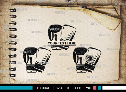 Boxing Gloves monogram, Boxing Gloves Silhouette, Sport Gloves Svg, Boxing Svg, Sports svg, Fighting Svg, Boxing Gloves Svg, SB00108 SVG ETC Craft 