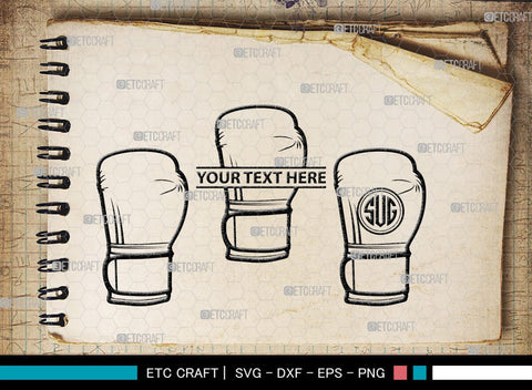 Boxing Gloves monogram, Boxing Gloves Silhouette, Sport Gloves Svg, Boxing Svg, Sports svg, Fighting Svg, Boxing Gloves Svg, SB00108 SVG ETC Craft 