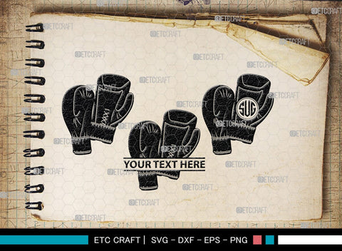 Boxing Gloves monogram, Boxing Gloves Silhouette, Sport Gloves Svg, Boxing Svg, Sports svg, Fighting Svg, Boxing Gloves Svg, SB00108 SVG ETC Craft 