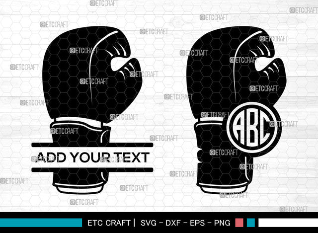 Boxing Gloves Monogram SVG, Boxing Gloves SVG, Boxing Svg, Sports Svg, Fighting Svg, Boxing Gloves Icon Svg , Split Monogram SVG ETC Craft 