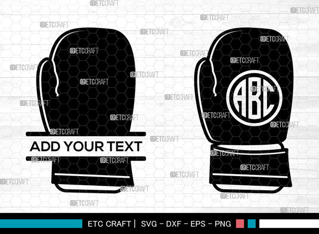 Boxing Gloves Monogram SVG, Boxing Gloves SVG, Boxing Svg, Sports Svg, Fighting Svg, Boxing Gloves Icon Svg , Split Monogram SVG ETC Craft 