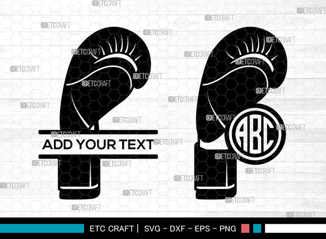 Boxing Gloves Monogram SVG, Boxing Gloves SVG, Boxing Svg, Sports Svg, Fighting Svg, Boxing Gloves Icon Svg , Split Monogram SVG ETC Craft 