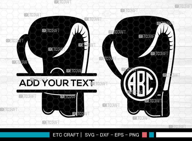 Boxing Gloves Monogram SVG, Boxing Gloves SVG, Boxing Svg, Sports Svg, Fighting Svg, Boxing Gloves Icon Svg , Split Monogram SVG ETC Craft 