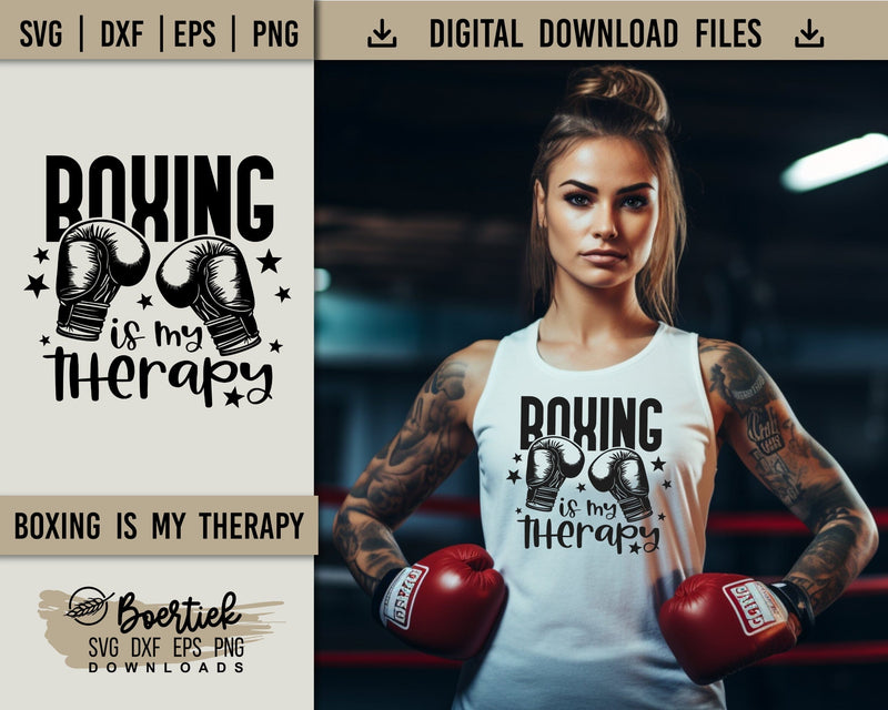 Boxing is my therapy, SVG file SVG Boertiek 