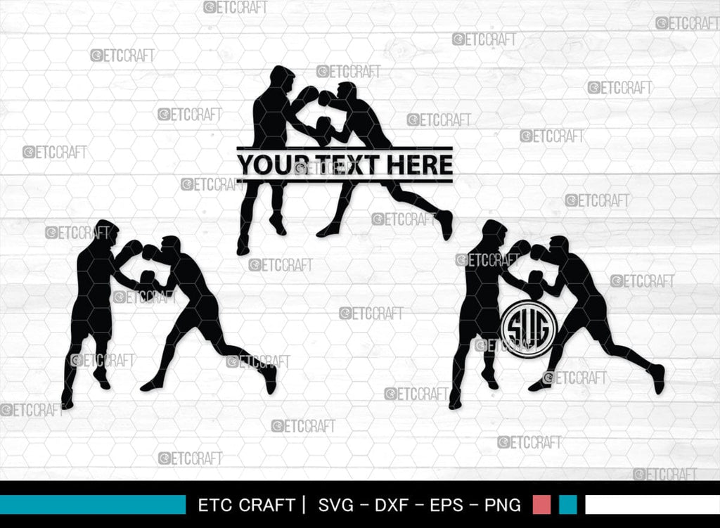 Boxing Monogram, Boxing Silhouette, Fighting Svg, Boxing Svg, Sports ...