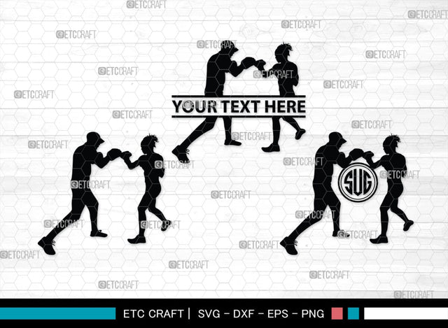 Boxing Monogram, Boxing Silhouette, Fighting Svg, Boxing Svg, Sports svg, kickboxing Svg, SB00107 SVG ETC Craft 