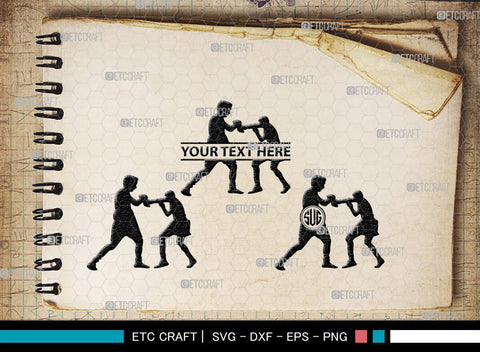 Boxing Monogram, Boxing Silhouette, Fighting Svg, Boxing Svg, Sports svg, kickboxing Svg, SB00107 SVG ETC Craft 