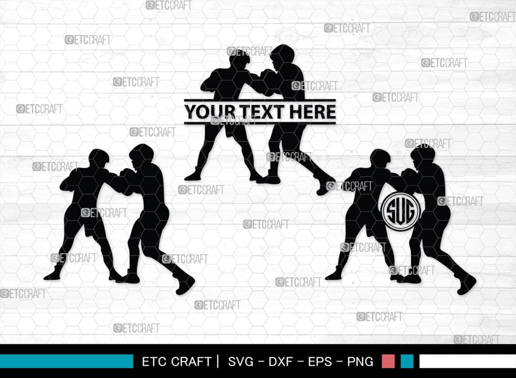 Boxing Monogram, Boxing Silhouette, Fighting Svg, Boxing Svg, Sports ...