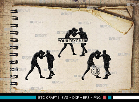 Boxing Monogram, Boxing Silhouette, Fighting Svg, Boxing Svg, Sports svg, kickboxing Svg, SB00107 SVG ETC Craft 