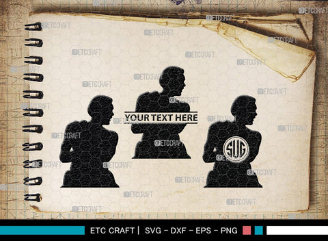 Boxing Monogram, Boxing Silhouette, Fighting Svg, Boxing Svg, Sports svg, kickboxing Svg, SB00107 SVG ETC Craft 