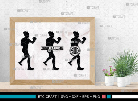 Boxing Monogram, Boxing Silhouette, Fighting Svg, Boxing Svg, Sports svg, kickboxing Svg, SB00107 SVG ETC Craft 