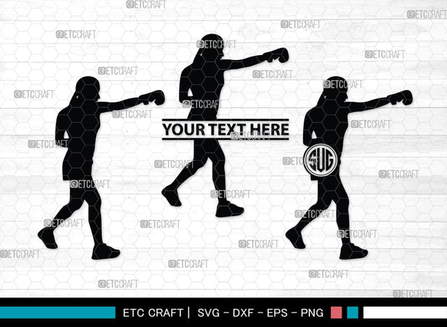 Boxing Monogram, Boxing Silhouette, Fighting Svg, Boxing Svg, Sports svg, kickboxing Svg, SB00107 SVG ETC Craft 