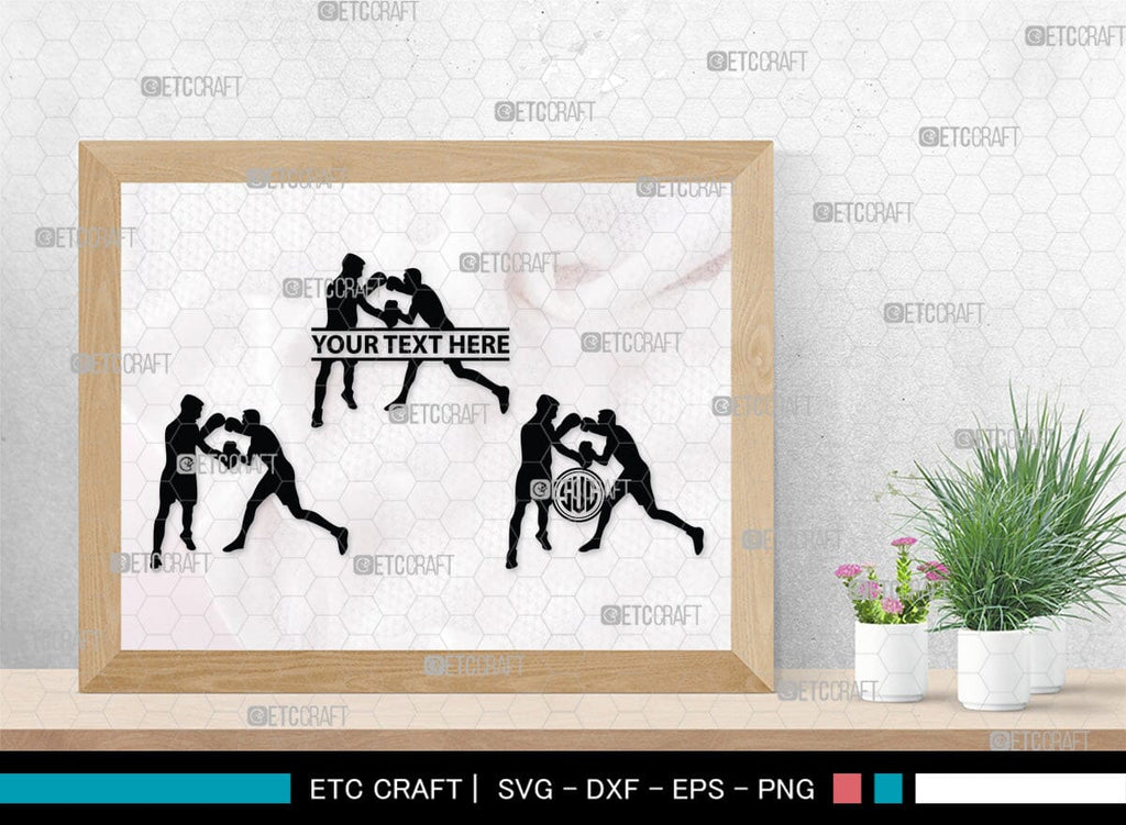 Boxing Monogram, Boxing Silhouette, Fighting Svg, Boxing Svg, Sports ...
