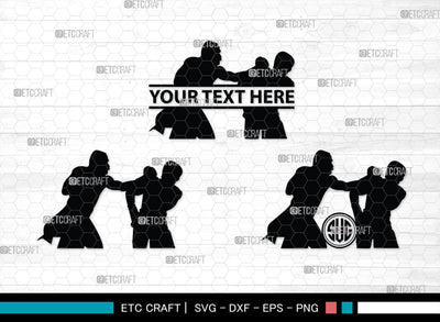 Boxing Monogram, Boxing Silhouette, Fighting Svg, Boxing Svg, Sports svg, kickboxing Svg, SB00107 SVG ETC Craft 