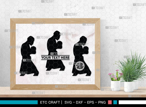 Boxing Monogram, Boxing Silhouette, Fighting Svg, Boxing Svg, Sports svg, kickboxing Svg, SB00107 SVG ETC Craft 