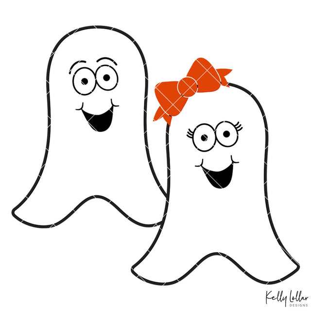 Boy and Girl Ghosts SVG Kelly Lollar Designs 