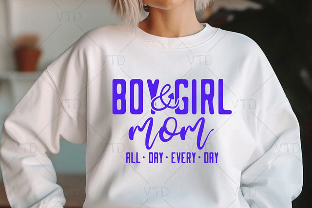 Boy And Girl Mom Svg Png Files, Mothers Day Svg, Mom Of Both Svg, Mom Life Svg, Boy Mama Svg, Girl Mom Svg, Mom Mode Svg, blessed mama svg SVG DesignDestine 