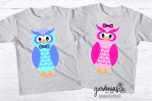 Boy and Girl Owl Wings In SVG Gardenias Art Shop 
