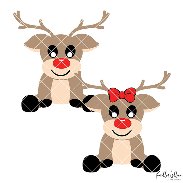 Boy and Girl Reindeer SVG Kelly Lollar Designs 