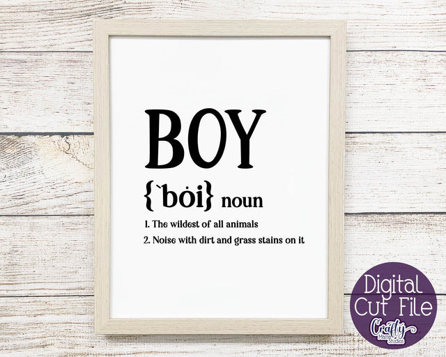 Boy Definition SVG - Family SVG File - Funny Family SVG SVG Crafty Mama Studios 