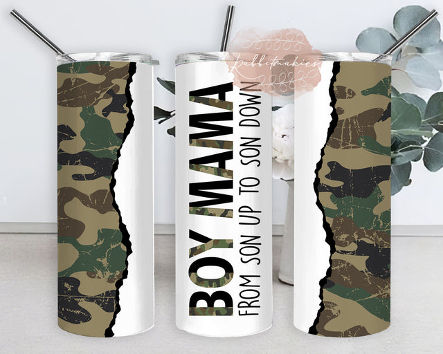 Boy Mama 20oz Skinny Tumbler, Mama Tumbler Png, Camo Mama Tumbler Wrap, Mother’s Day Gift, Mama Sublimation Design, Digital Download Sublimation Rabbitmakies 
