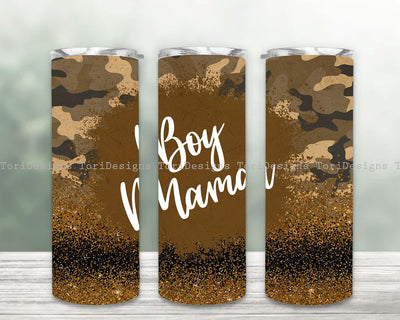 Boy Mama Leopard Camo Glitter Tumbler PNG, Boy Mama Camouflage 20oz Skinny Tumbler Sublimation, Mothers Day Tumbler, Camouflage Cheetah Tumbler Wrap Sublimation ToriDesigns 